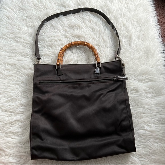 Gucci Nylon Bamboo Top Handle Tote
